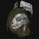 MicroCT scan of the mummified cat head.